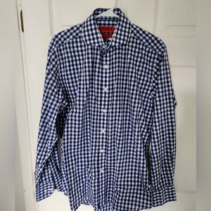 Blue and White Checkered Men's Shirt